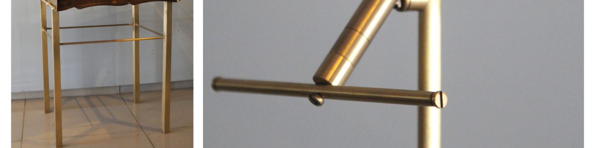 שלד שולחן מפליז בשילוב עץ